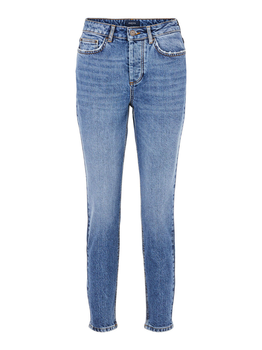 PIECES Female Jeans Mid Waist Cropped PIECES Female Jeans Mid Waist Cropped
